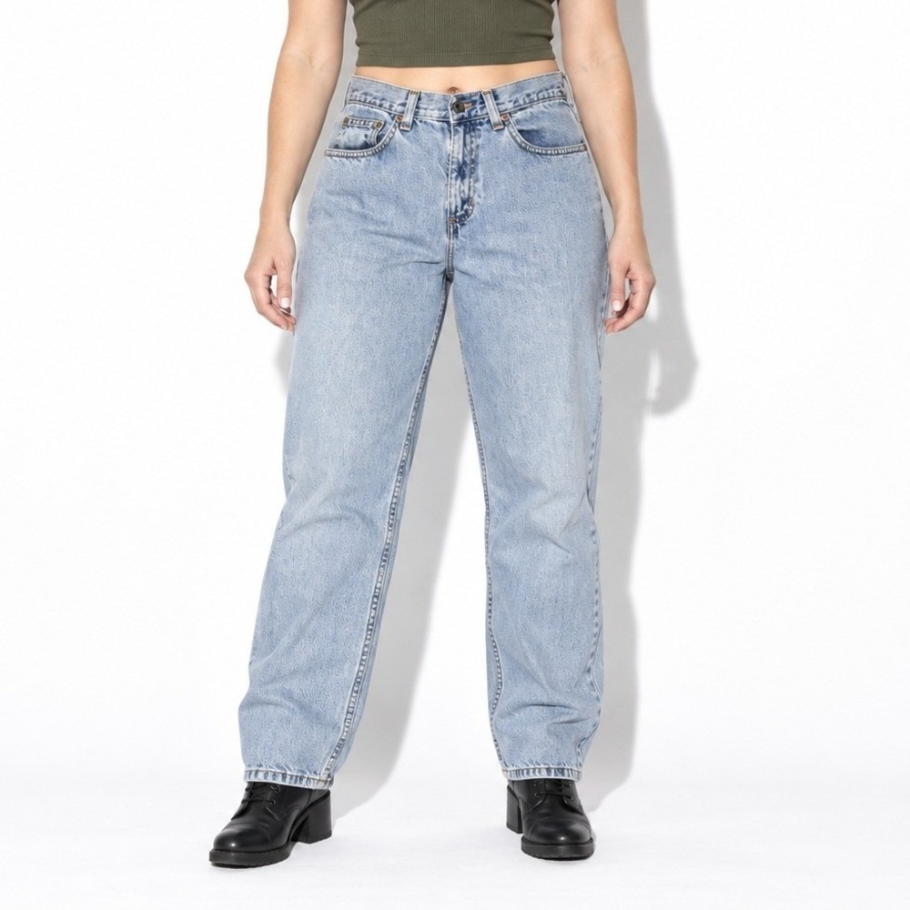 90s Vintage LL Bean Straight Leg Jeans Womens 8P Blue Medium Stone Wash Denim